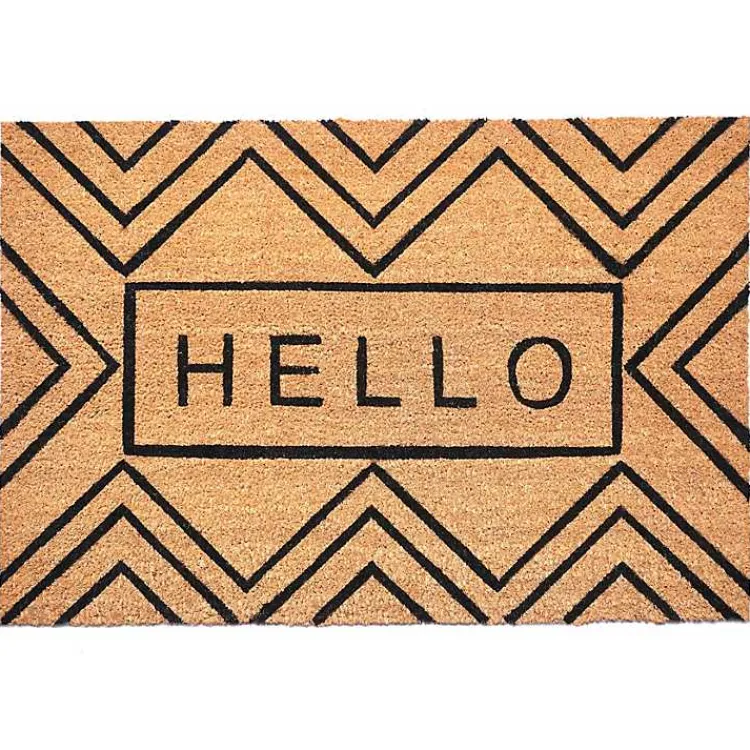 Kirklands Home Hello Chevron Doormat Clearance