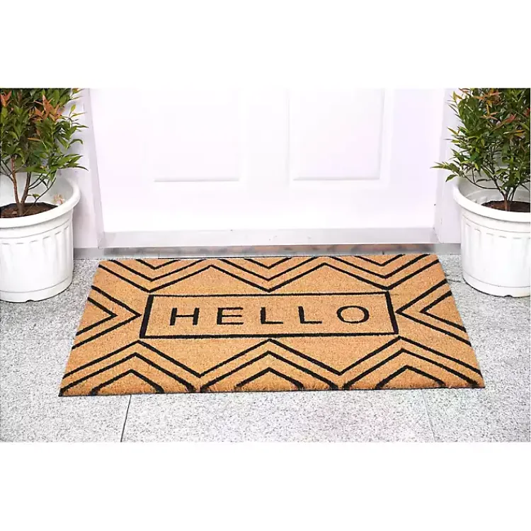 Kirklands Home Hello Chevron Doormat Clearance