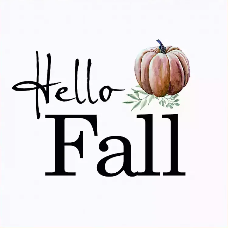 Fall>Kirklands Home Hello Fall Pumpkin Typography Framed Wall Art