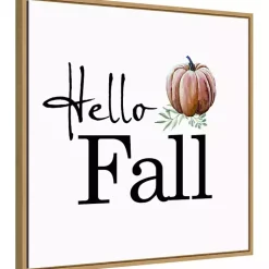 Fall>Kirklands Home Hello Fall Pumpkin Typography Framed Wall Art