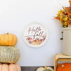 Fall>Kirklands Home Hello Fall Round Beaded Framed Wall Plaque