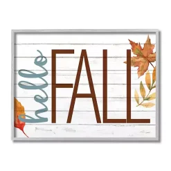 Fall>Kirklands Home Hello Fall Wood Plank Framed Wall Art