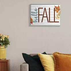 Fall>Kirklands Home Hello Fall Wood Plank Framed Wall Art