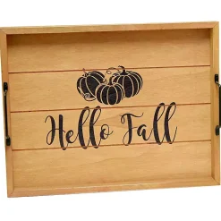 Fall>Kirklands Home Hello Fall Wood Tray Tan