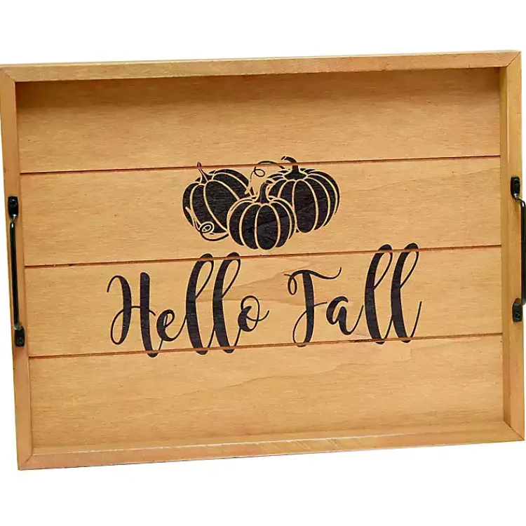 Fall>Kirklands Home Hello Fall Wood Tray Tan