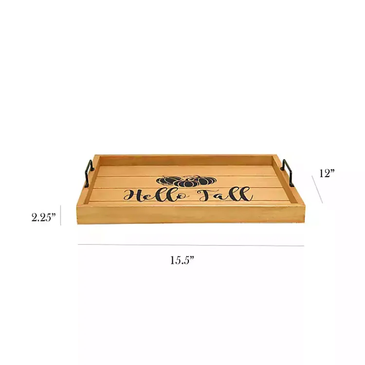 Fall>Kirklands Home Hello Fall Wood Tray Tan