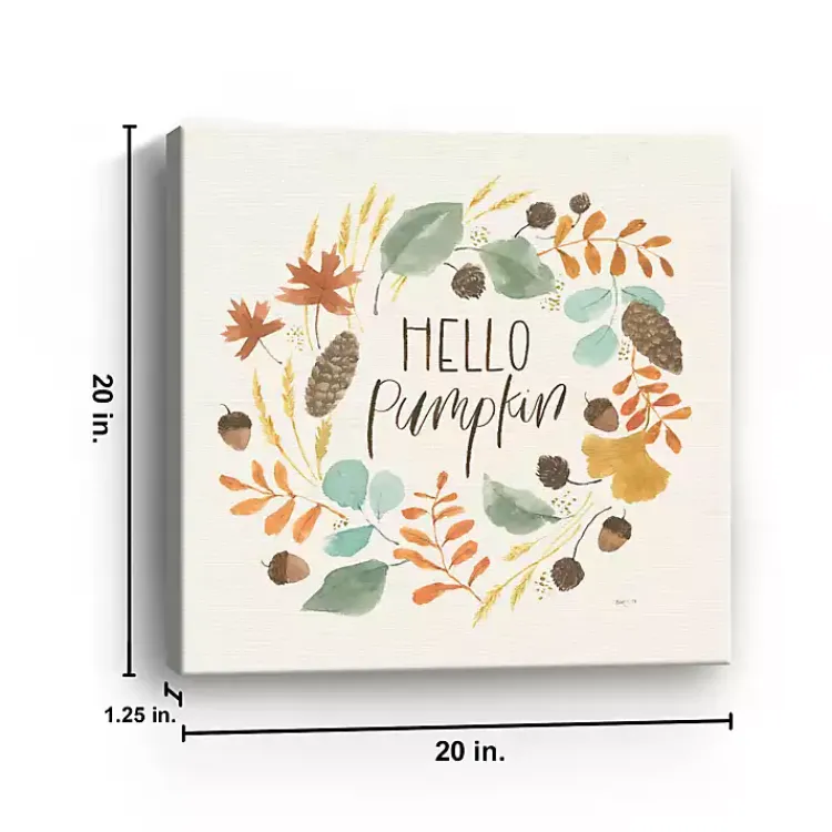 Fall>Kirklands Home Hello Fall Wreath Harvest Canvas Wall Plaque