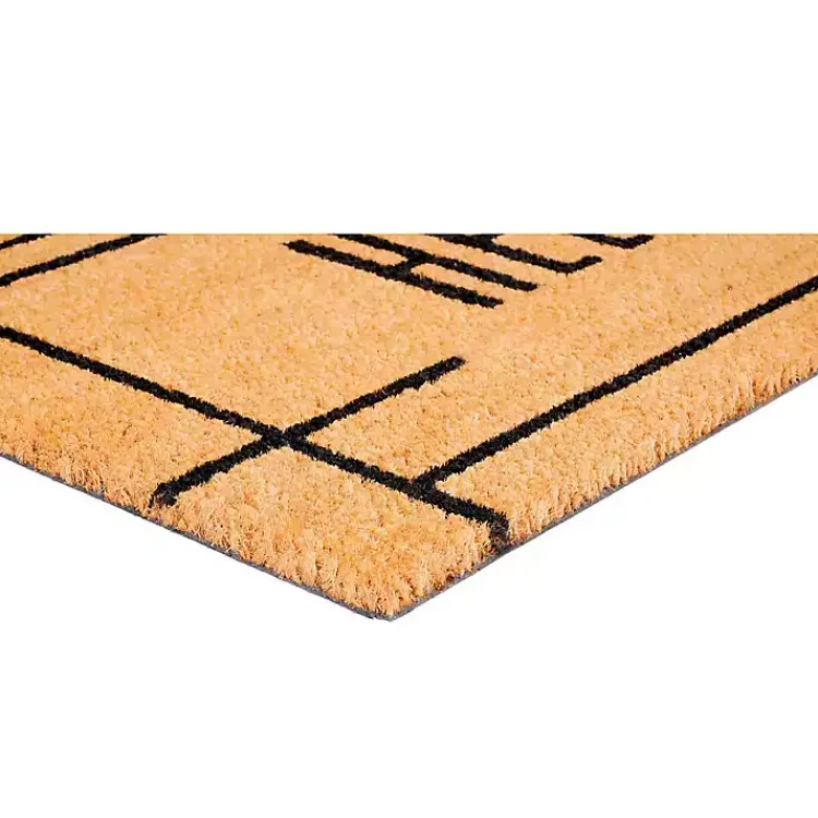 Kirklands Home Hello Natural Linear Doormat Brown Hot