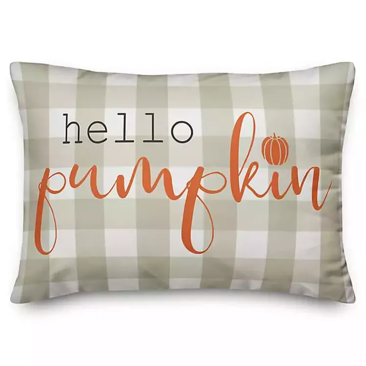 Fall>Kirklands Home Hello Pumpkin Double Sided Accent Pillow