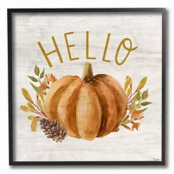 Fall>Kirklands Home Hello Pumpkin Wood Framed Giclee Art Print