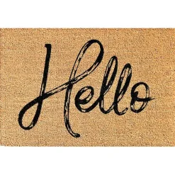Kirklands Home Hello Script Natural Doormat Brown Best