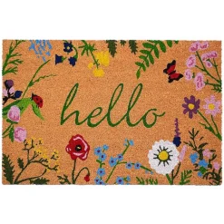 Kirklands Home Hello Wildflower Doormat Clearance