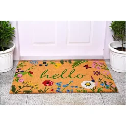 Kirklands Home Hello Wildflower Doormat Clearance