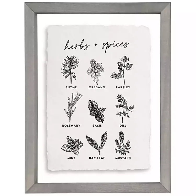 Kirklands Home Herbs and Spices Framed Wall Plaque Best