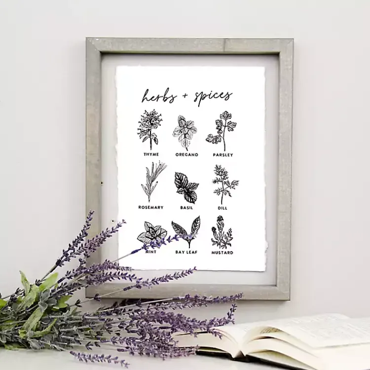 Kirklands Home Herbs and Spices Framed Wall Plaque Best