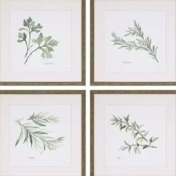 Kirklands Home Herbs 4-pc. Gold Framed Art Print Set Green Sale