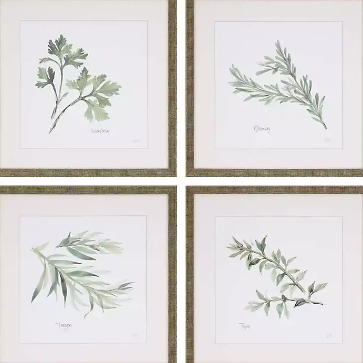 Kirklands Home Herbs 4-pc. Gold Framed Art Print Set Green Sale