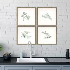 Kirklands Home Herbs 4-pc. Gold Framed Art Print Set Green Sale