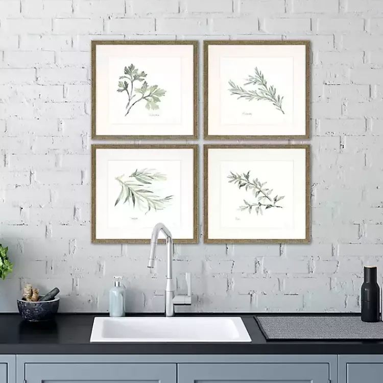 Kirklands Home Herbs 4-pc. Gold Framed Art Print Set Green Sale