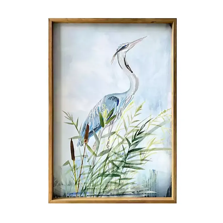 Kirklands Home Heron Wood Framed Canvas Art Print