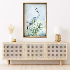 Kirklands Home Heron Wood Framed Canvas Art Print
