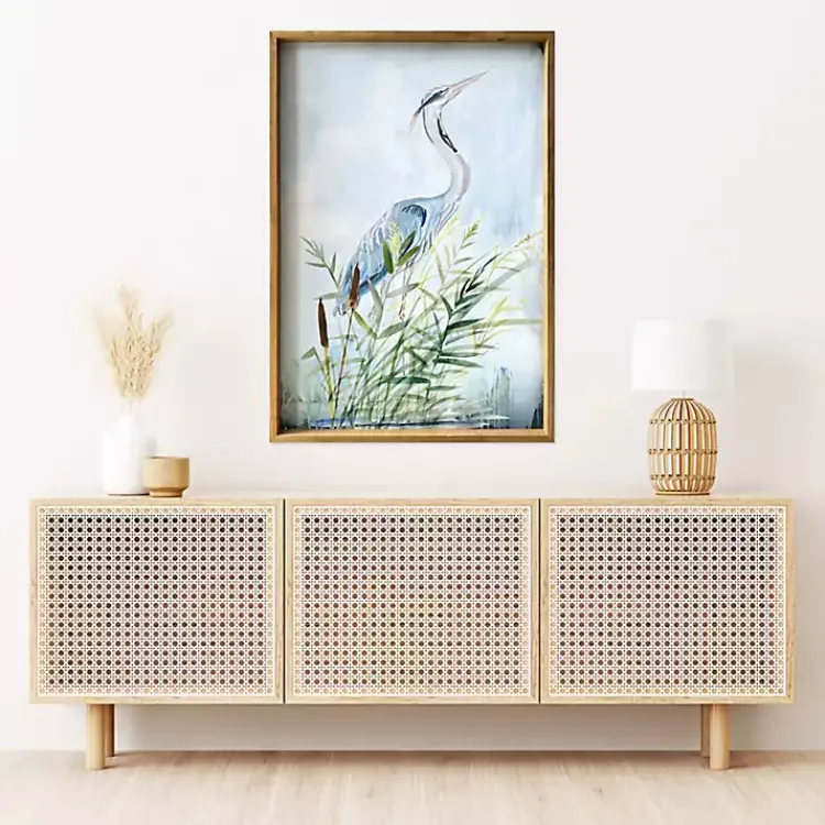 Kirklands Home Heron Wood Framed Canvas Art Print