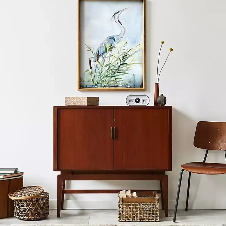 Kirklands Home Heron Wood Framed Canvas Art Print