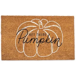Fall>Kirklands Home Hey There Pumpkin Outline Doormat
