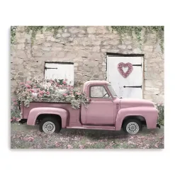 Valentines Day Decorations>Kirklands Home Hideaway Pink Truck Canvas Art Print