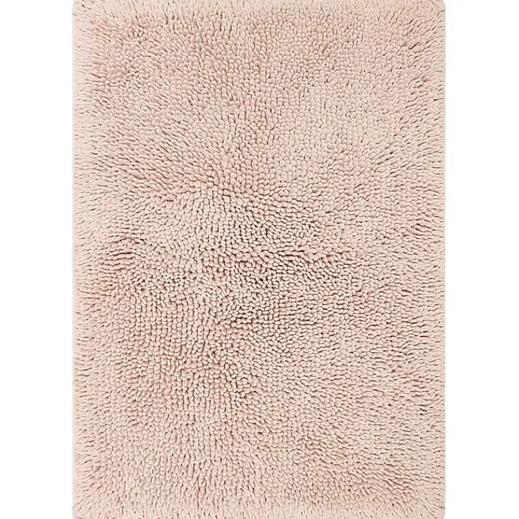 Kirklands Home High Pile Blush Cotton Non-Skid Classic Bath Mat Pink Outlet