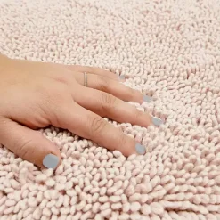 Kirklands Home High Pile Blush Cotton Non-Skid Classic Bath Mat Pink Outlet