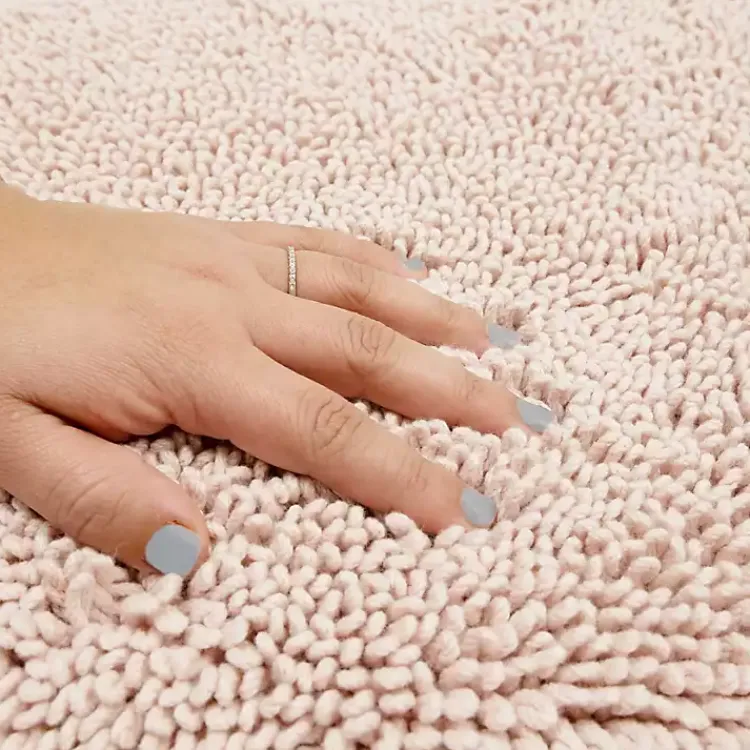Kirklands Home High Pile Blush Cotton Non-Skid Classic Bath Mat Pink Outlet