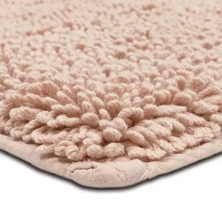 Kirklands Home High Pile Blush Cotton Non-Skid Classic Bath Mat Pink Outlet