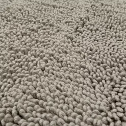 Kirklands Home High Pile Silver Cotton Non-Skid Classic Bath Mat Gray New