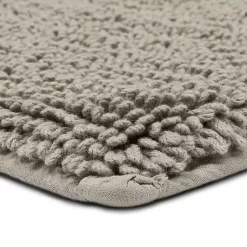Kirklands Home High Pile Silver Cotton Non-Skid Classic Bath Mat Gray New