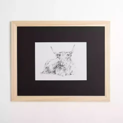 Kirklands Home Highland Cattle Sketch Framed Art Print Outlet