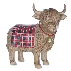 Christmas Decorations>Kirklands Home Highland Cow Christmas Figurines, Set of 2 Brown