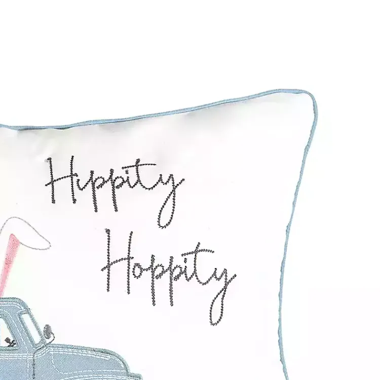 Easter Decorations>Kirklands Home Hippity Hoppity Blue Truck Accent Pillow
