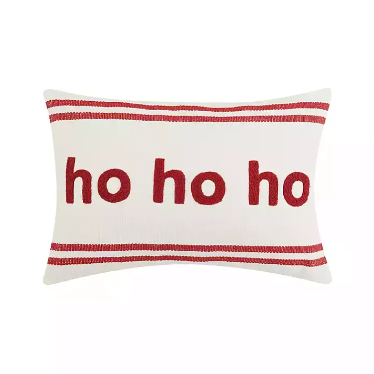 Pillows>Kirklands Home Ho Ho Ho Double Stripe Christmas Lumbar Pillow