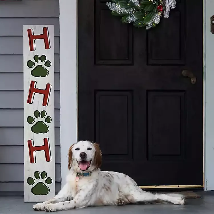 Outdoor Christmas Decorations>Kirklands Home Ho Ho Ho Paws Porch Board