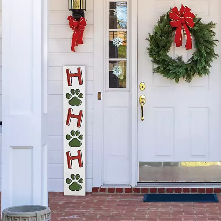 Outdoor Christmas Decorations>Kirklands Home Ho Ho Ho Paws Porch Board