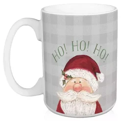 Christmas Dining & Entertaining>Kirklands Home Ho Ho Ho Santa Checkered Christmas Mugs, Set of 2