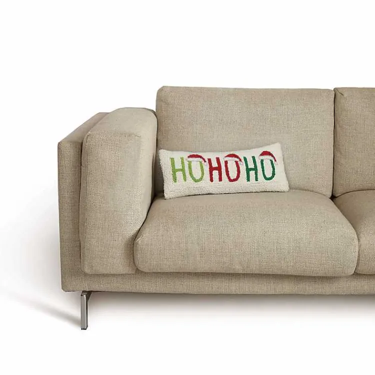 Christmas Pillows>Kirklands Home Ho Ho Ho Santa Hats Wool Pillow