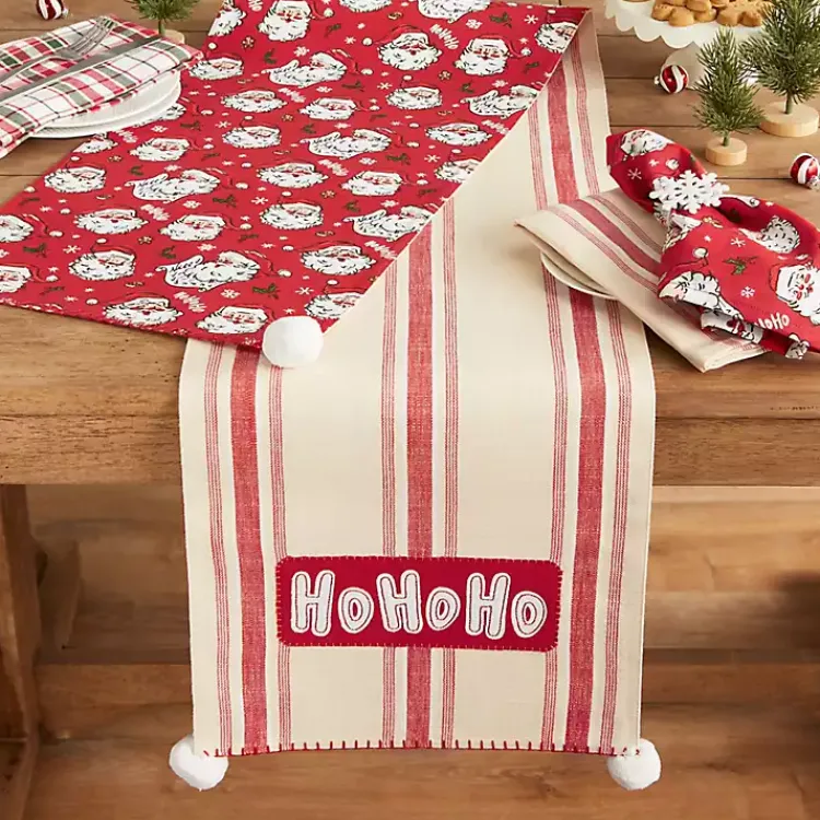 Christmas Dining & Entertaining>Kirklands Home Ho Ho Ho Santa Reversible Table Runner
