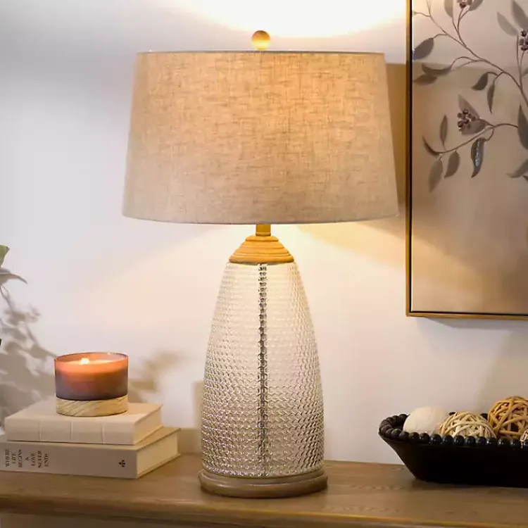 Kirklands Home Hobnail Glass Table Lamp Tan Outlet