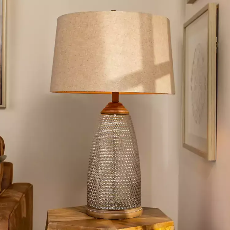 Kirklands Home Hobnail Glass Table Lamp Tan Outlet