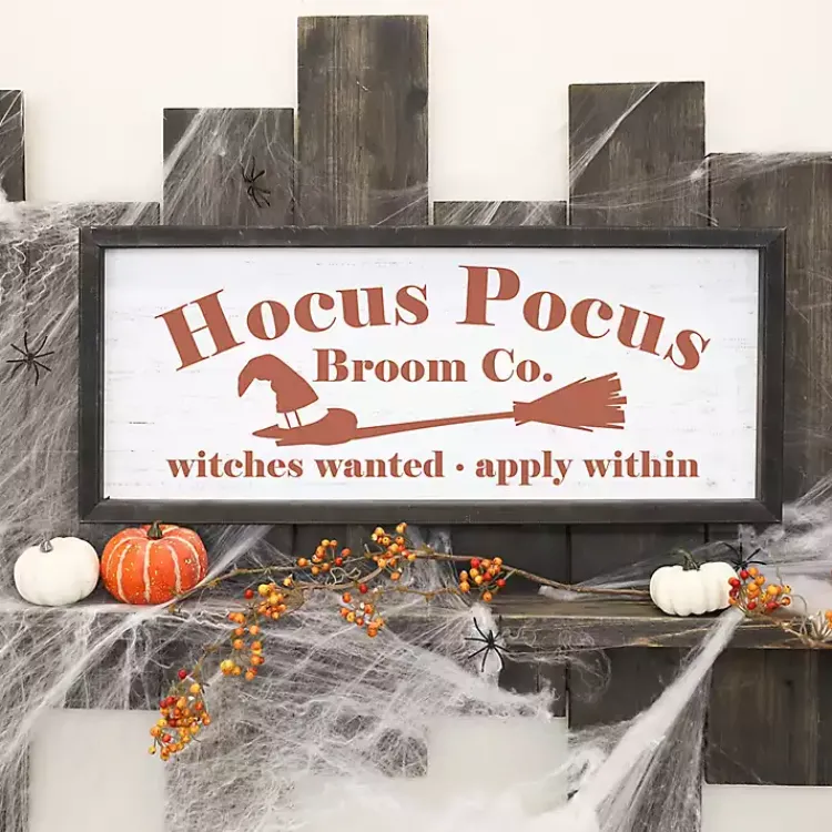 Halloween>Kirklands Home Hocus Pocus Broom Framed Wall Plaque