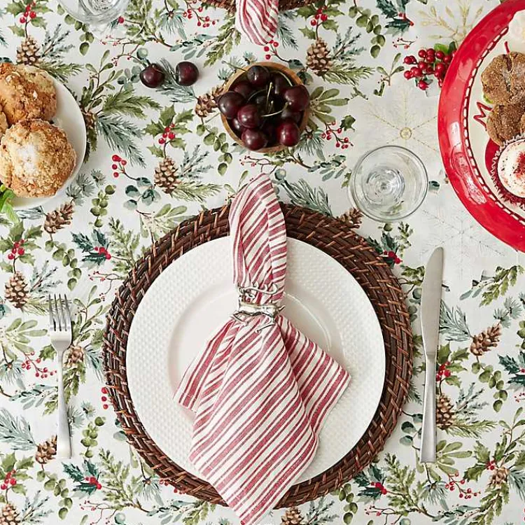 Christmas Dining & Entertaining>Kirklands Home Holiday Berries Tablecloth, 52 in.