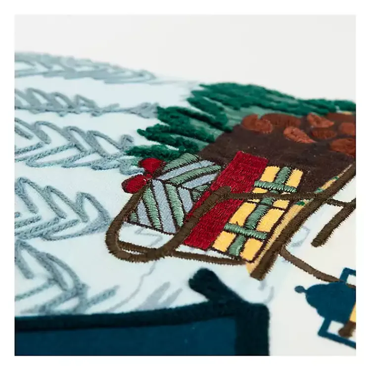 Christmas Pillows>Kirklands Home Holiday Campsite Embroidered Throw Pillow