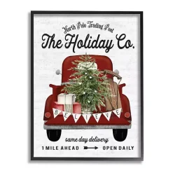 Christmas Art & Wall Decor>Kirklands Home Holiday Co. Truck and Winter Fir Tree Wall Plaque
